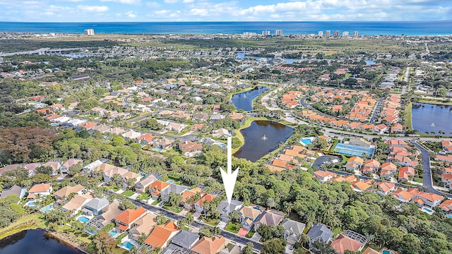 26 Princewood Ln, Palm Beach Gardens, FL 33410 - aerial view of property and surrounding area with a nearby body of water and nearby suburban area
