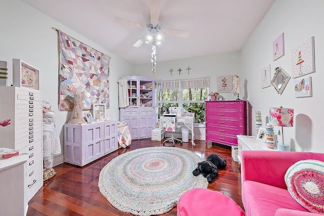 26 Princewood Ln, Palm Beach Gardens, FL 33410 - rec room with a ceiling fan and hardwood / wood-style flooring