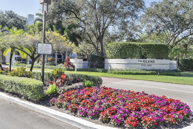 view of community sign