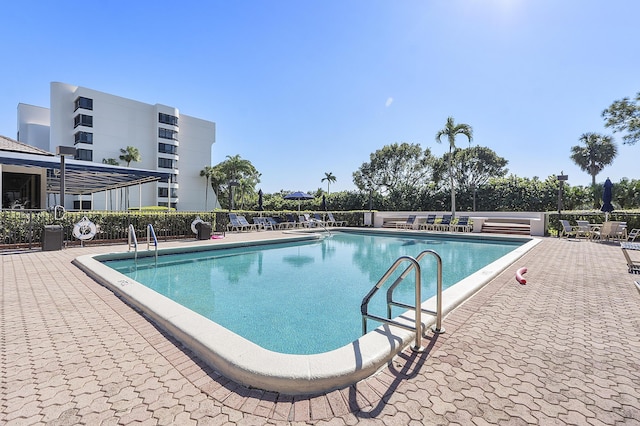 view of pool with a patio area