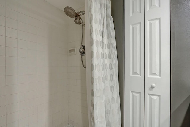 interior details featuring walk in shower