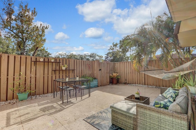 view of patio / terrace with an outdoor hangout area