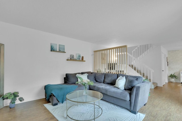 living room featuring hardwood / wood-style floors