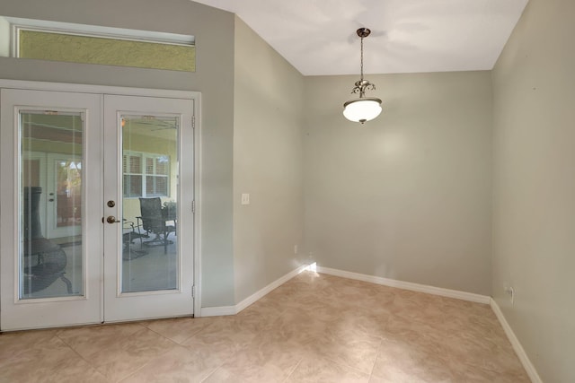 empty room with french doors