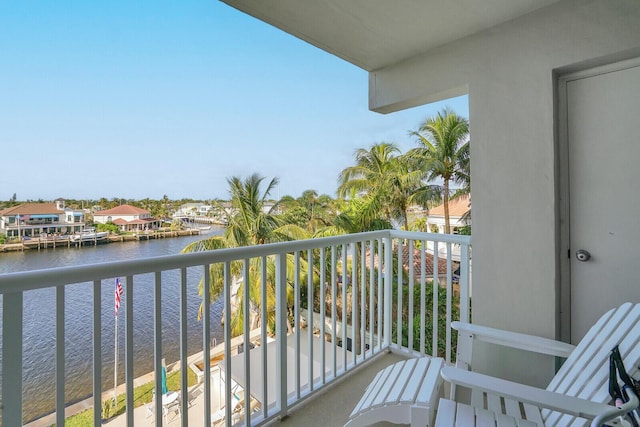 balcony with a water view