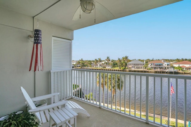 balcony with a water view