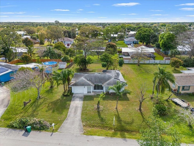 drone / aerial view featuring a residential view