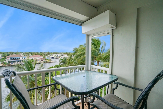 balcony with a water view