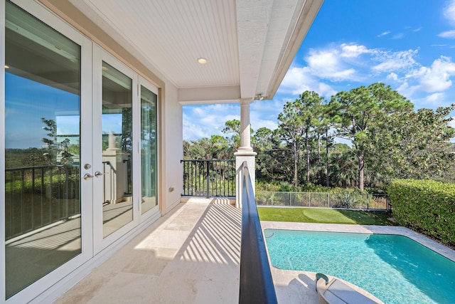 balcony with french doors