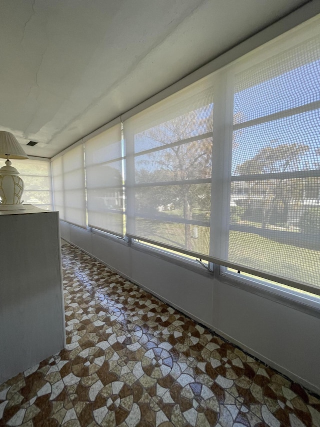 view of unfurnished sunroom