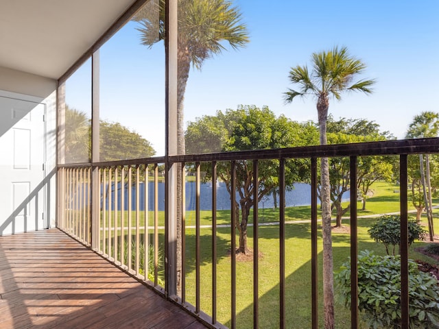 balcony with a water view