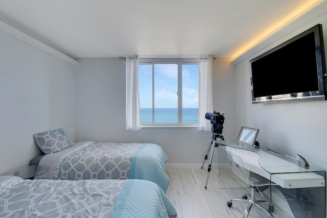 bedroom featuring light hardwood / wood-style floors