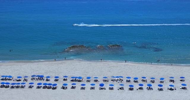 property view of water with a beach view