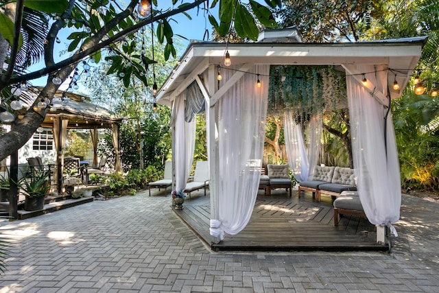 view of outdoor structure featuring a gazebo