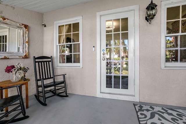 entrance to property with a porch