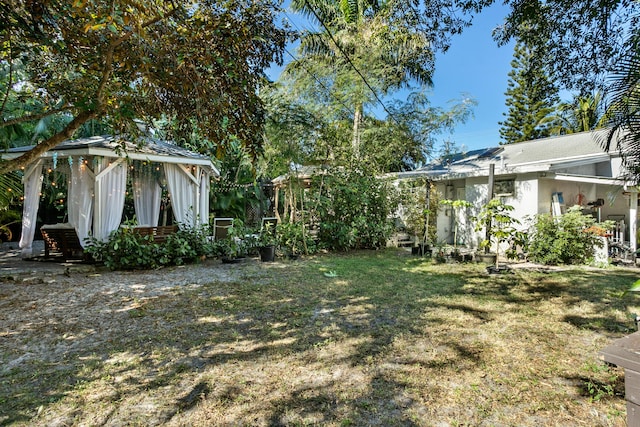 view of yard with a gazebo