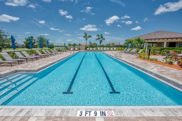 view of pool with a patio area