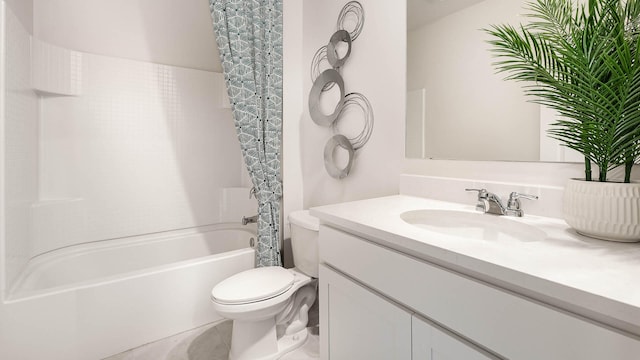 4601 SW Savona Blvd, Port Saint Lucie, FL 34953 - bathroom with shower / bath combo, tile patterned floors, vanity, and toilet