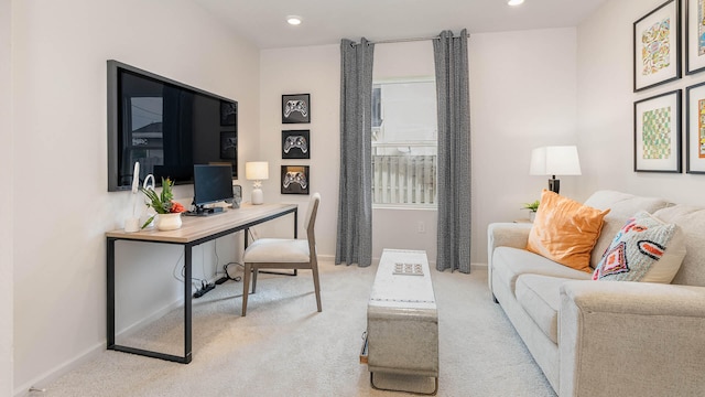 4601 SW Savona Blvd, Port Saint Lucie, FL 34953 - living area featuring carpet floors, baseboards, and recessed lighting