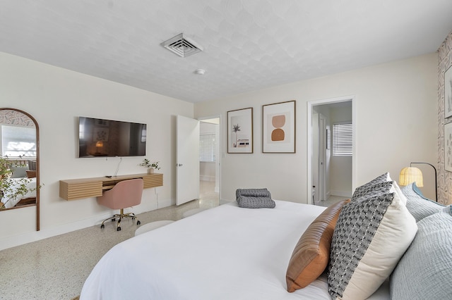 bedroom with a textured ceiling