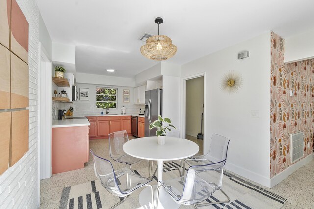 dining area with sink