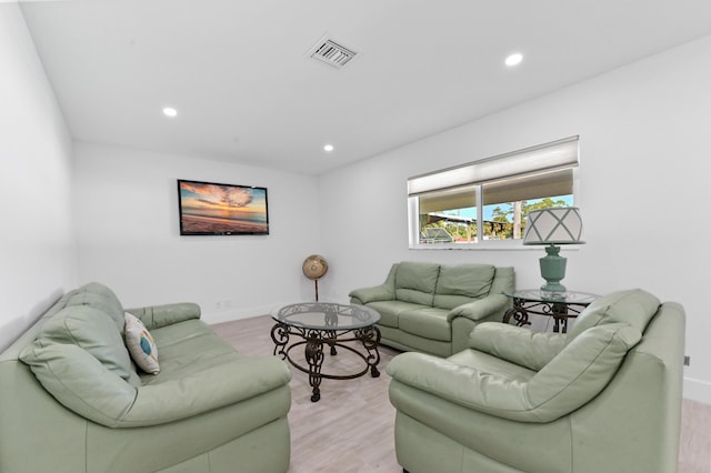 living room featuring light hardwood / wood-style flooring