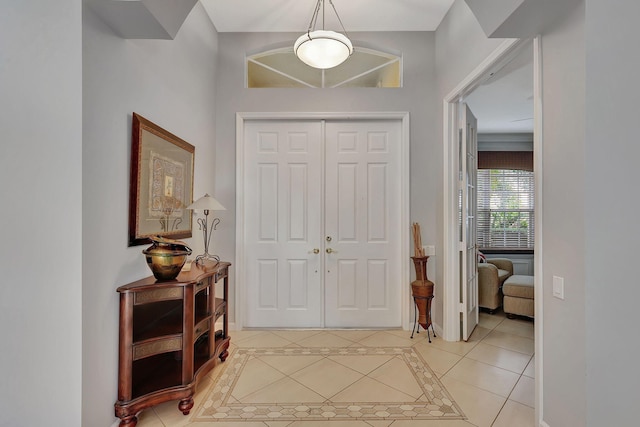 view of tiled entrance foyer