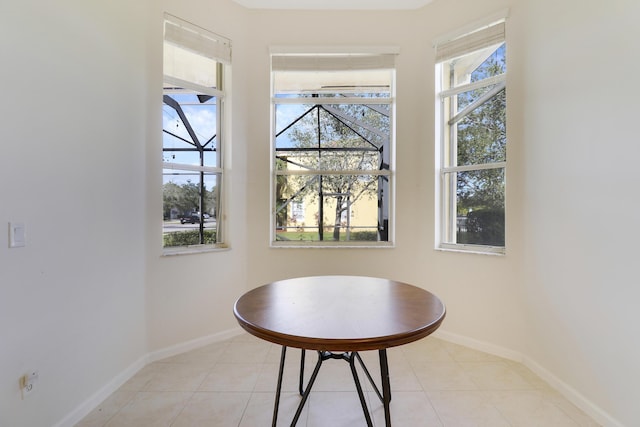 view of tiled dining space