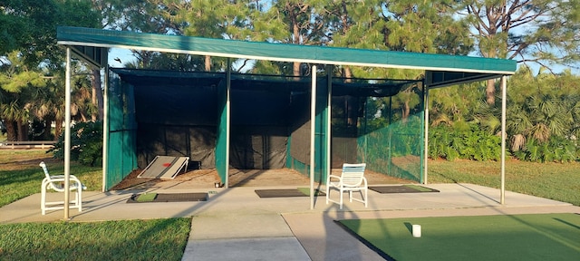 view of outdoor structure featuring a yard