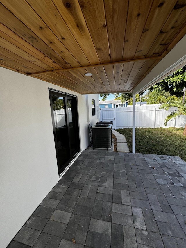 view of patio with central AC unit