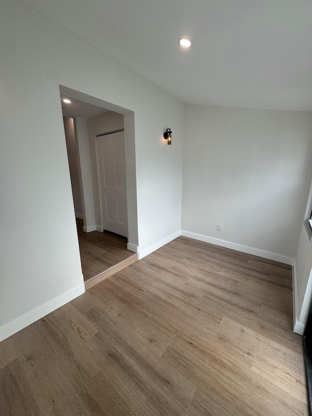 empty room with light wood-type flooring