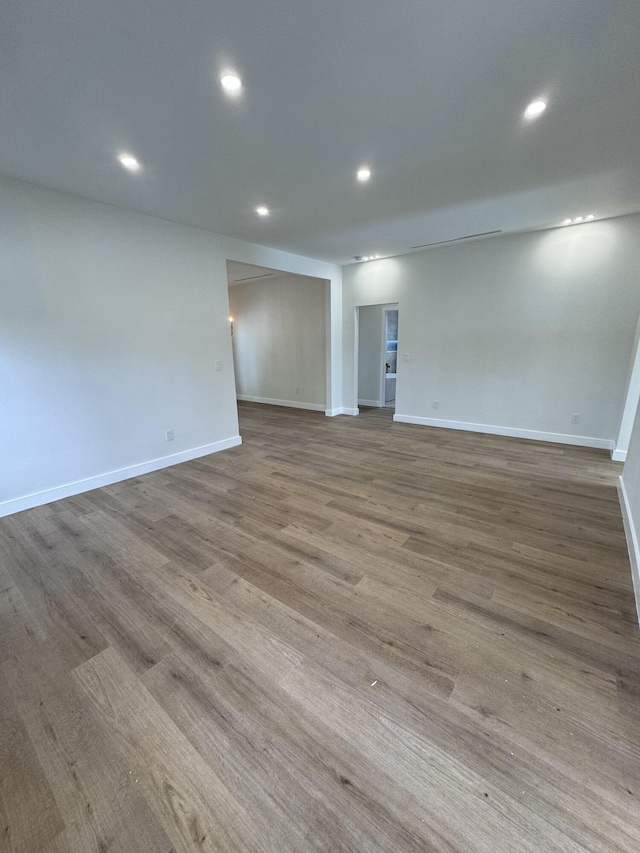 empty room featuring light hardwood / wood-style floors