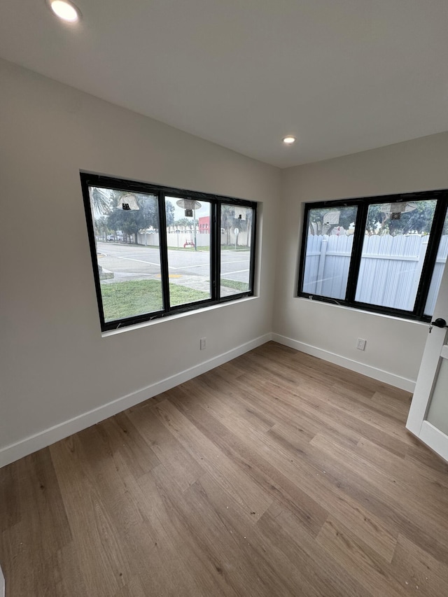 empty room featuring light wood-type flooring