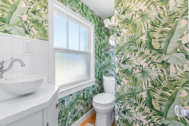 bathroom with vanity and toilet