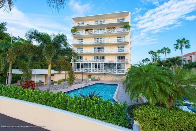 view of pool with a patio