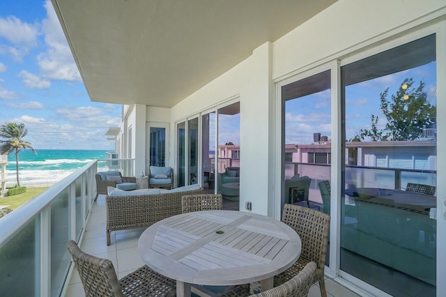 balcony with a water view