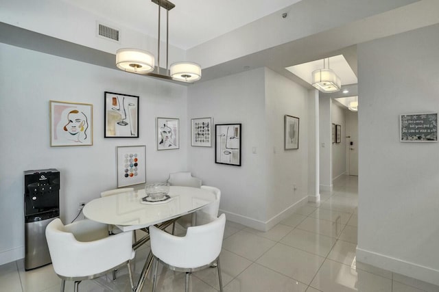 view of tiled dining room