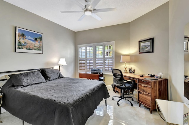 bedroom featuring ceiling fan