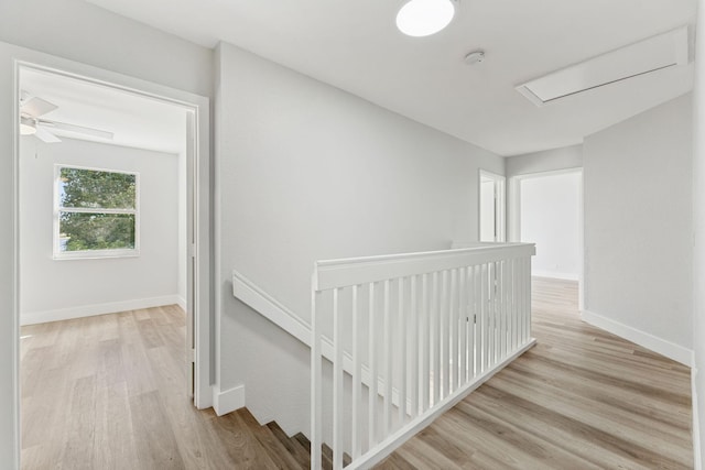 hallway with light wood-type flooring