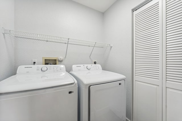 laundry area featuring washer and dryer