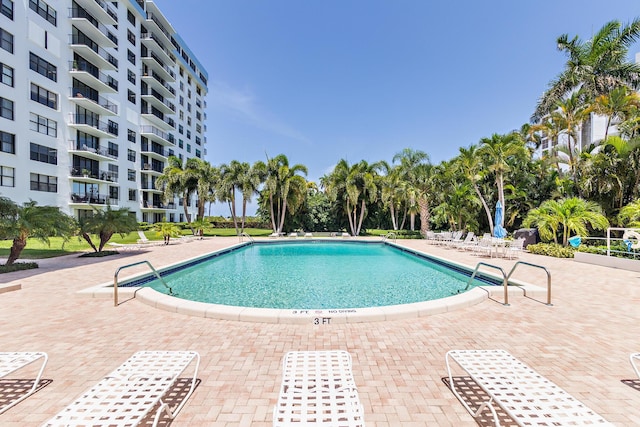 view of pool with a patio