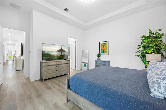 bedroom featuring light hardwood / wood-style flooring