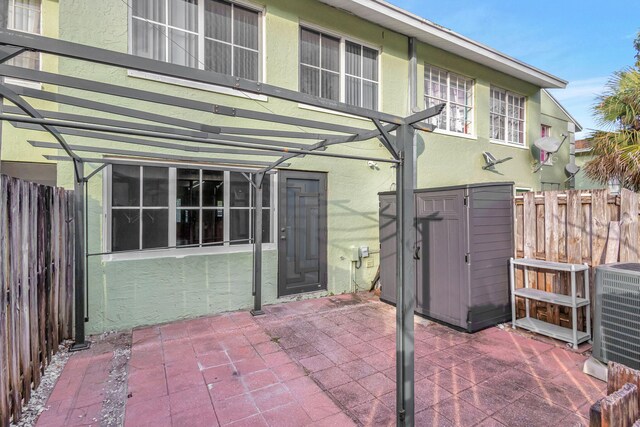 view of patio featuring central air condition unit