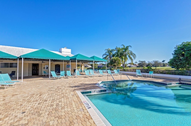 view of pool with a patio