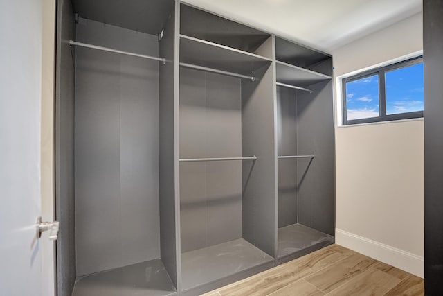 spacious closet featuring hardwood / wood-style floors