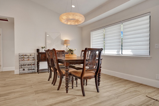 dining space featuring light hardwood / wood-style floors