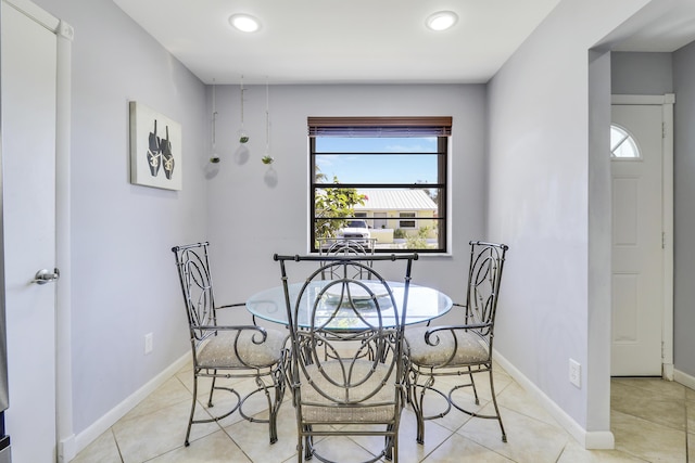 view of tiled dining area