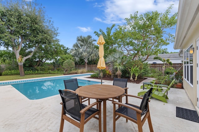 view of pool featuring a patio area