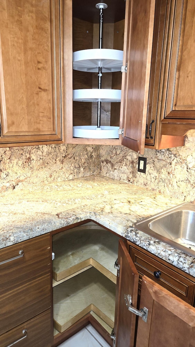 interior details with light stone countertops