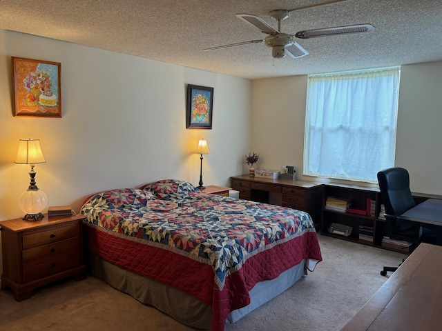 5280 NW 2nd Ave Unit 314, Boca Raton, FL 33487 - carpeted bedroom with a textured ceiling, an office area, and ceiling fan